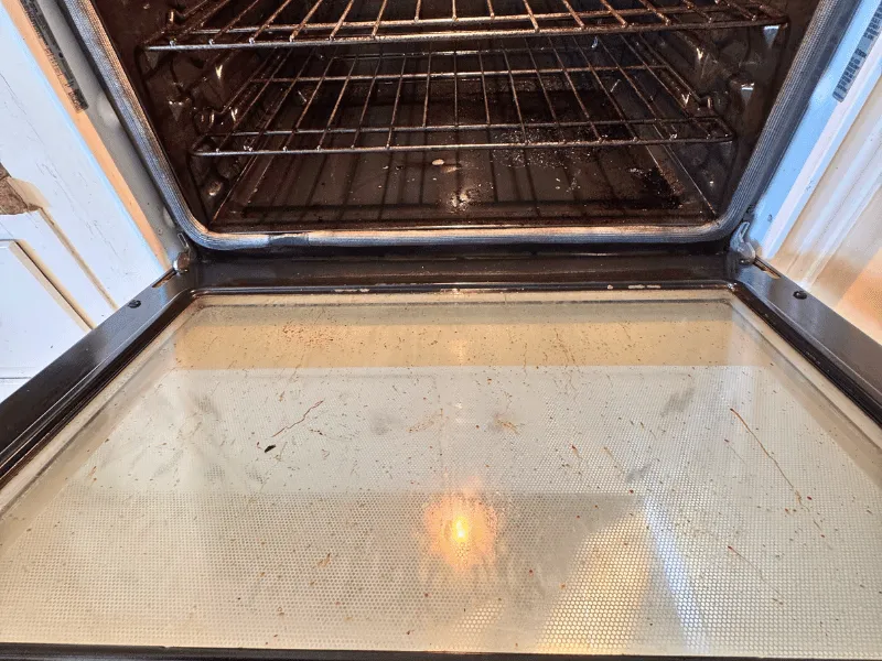 Before deep cleaning - Dirty oven interior
